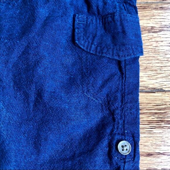 H&M Blue Cargo Linen Pants Baby Boy Size 4-6 Months - Picture 2 of 5